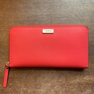Kate Spade large continental wallet - coral